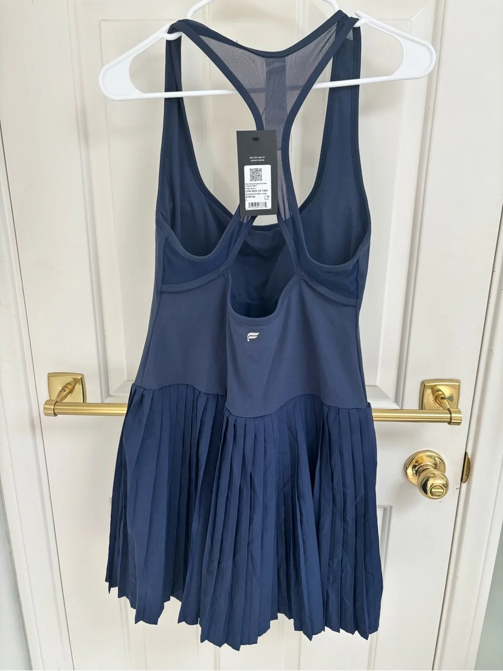 Fabletics Navy Pleated Racerback One-Piece Athletic Dress